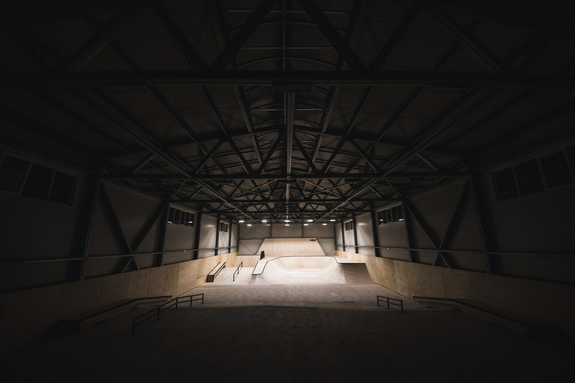 Крытый каркасный скейт парк в Вологде производства XSA Ramps