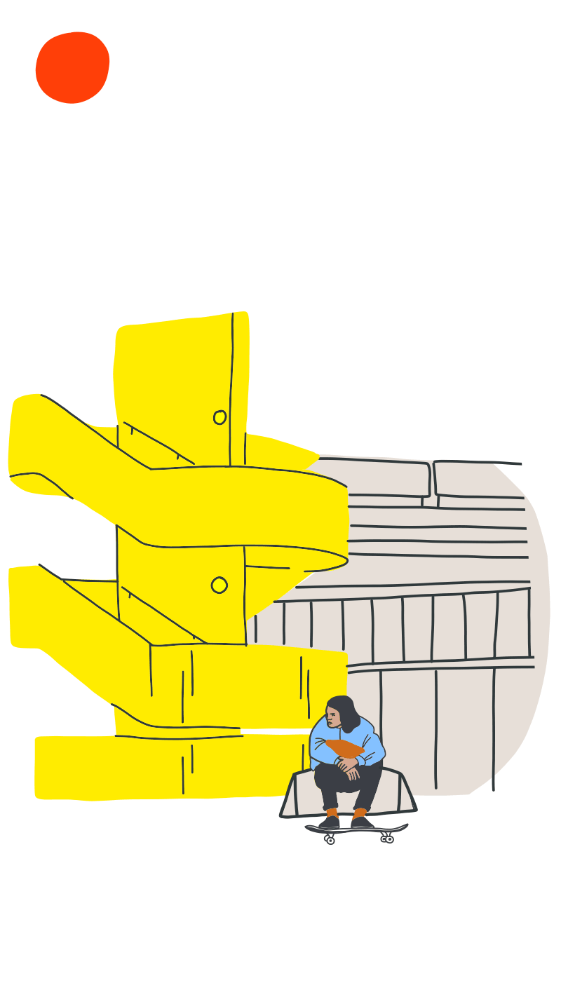Гиф-изображение райдера, отдыхающего у моста