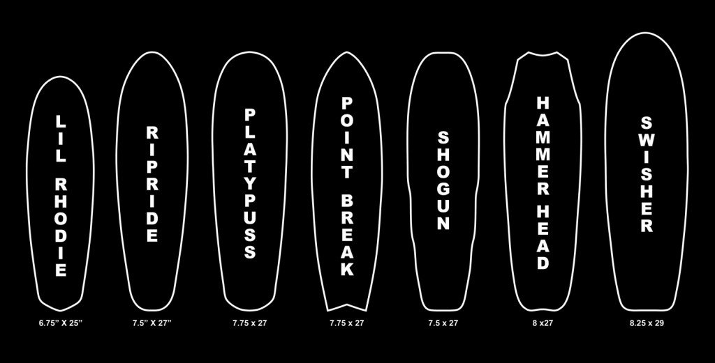 Основные формы из каталога скейтбордов Iris